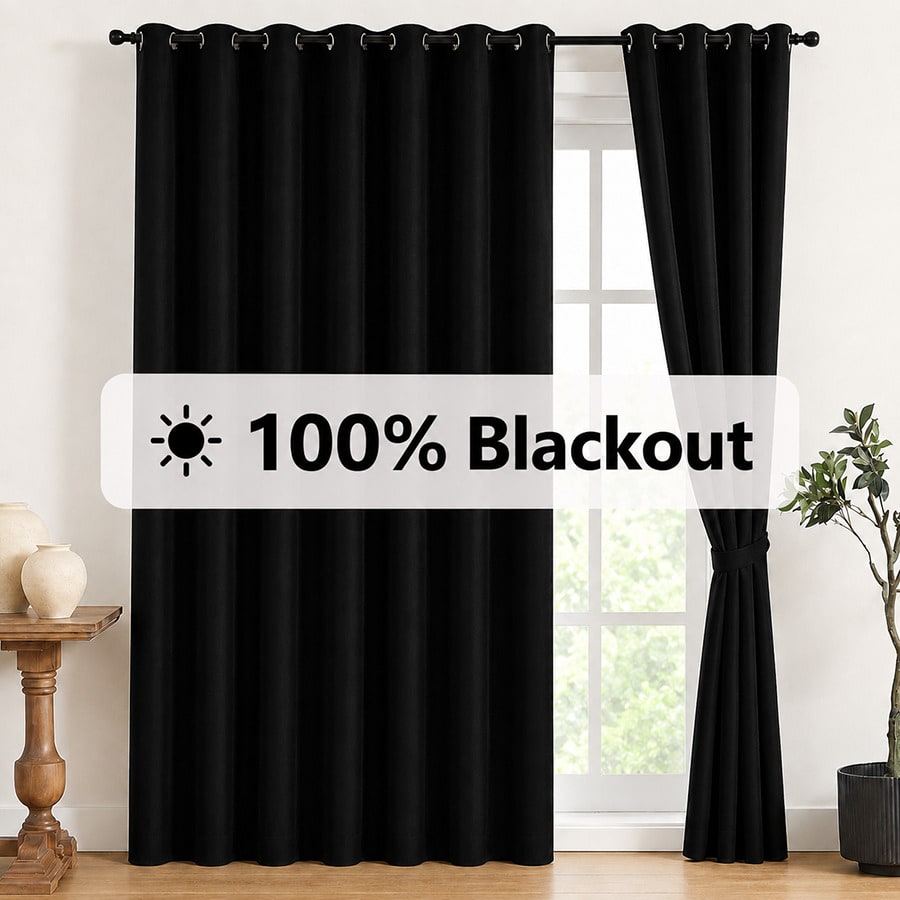 Blackout Curtains - 2 Stück Verdunkelungsvorhänge, mit Ösen, 100