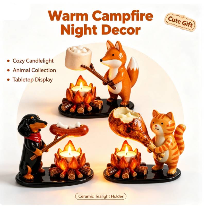 Home Decor Cat - Katzen-Teelichthalter, Niedliche Tier-Kerzenhalter, Katzengeschenke für Frauen,