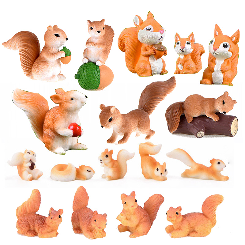 Home Decor Korea - Wald Simulierte Eichhörnchen Miniatur Figur Cartoon