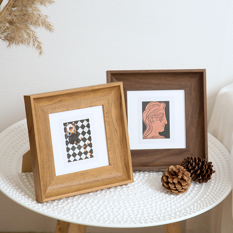 Bamboo Photo Frame - Minimalistischer quadratischer Fotorahmen, vielseitiger Display-Albumrahmen zum