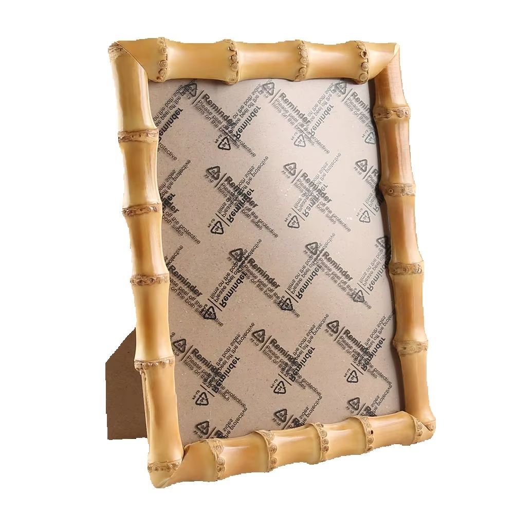 Bamboo Photo Frame - Nilerun Handgefertigter Natur-Bambus-Wurzel-Bilderrahmen, Tisch-Bilderrahmen aus Bambus,