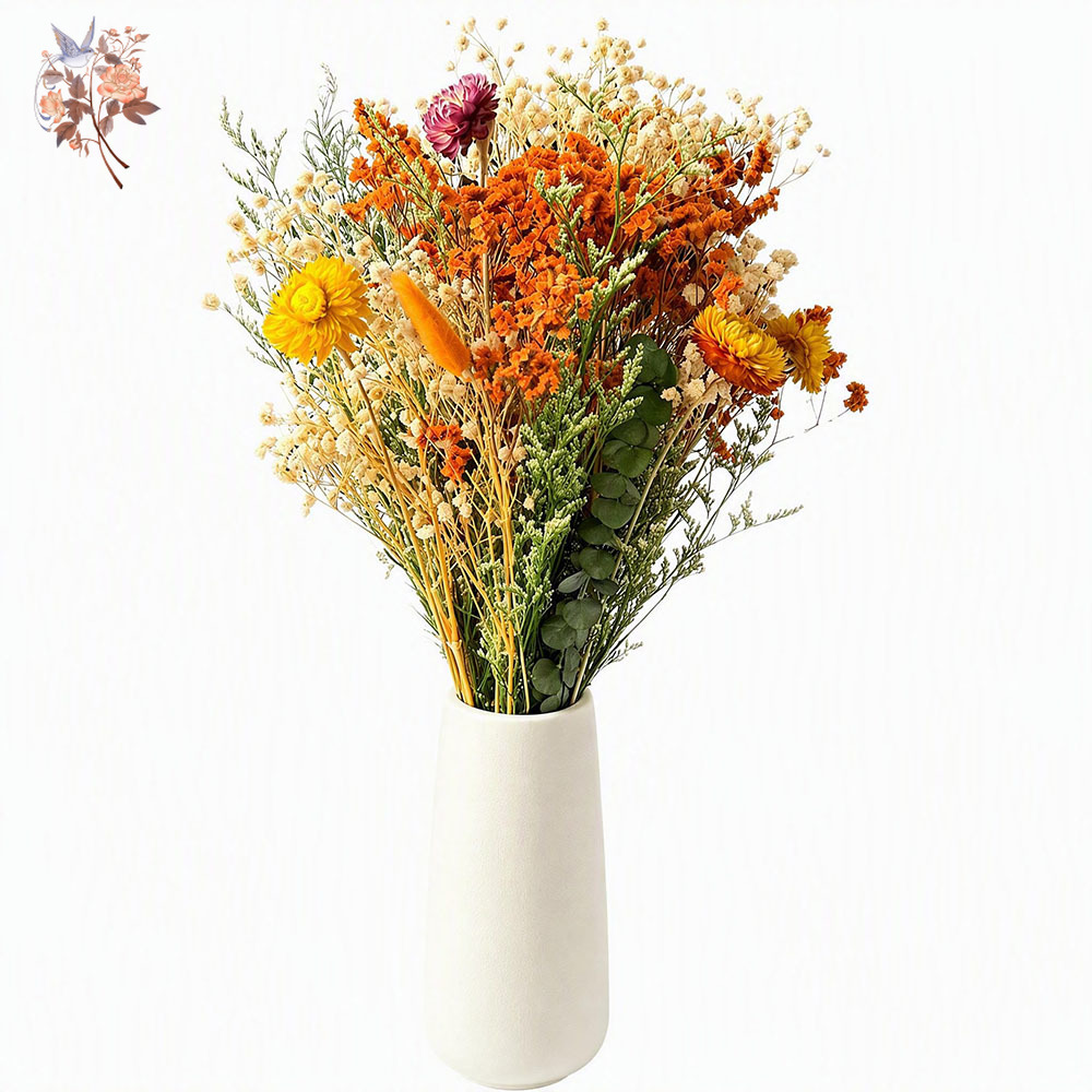 Dried Flower Bouquet - Herbstlicher Trockenblumenstrauß aus natürlichem orangefarbenem Pampasgras