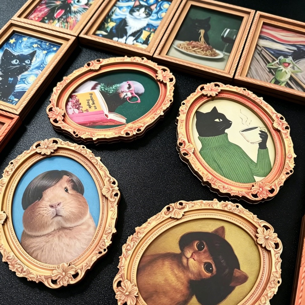 Home Decor Cat - Niedlicher Katzen-Kühlschrankmagnet - Entzückendes Schwarz-Weiß-Katzen-Design, Perfekt