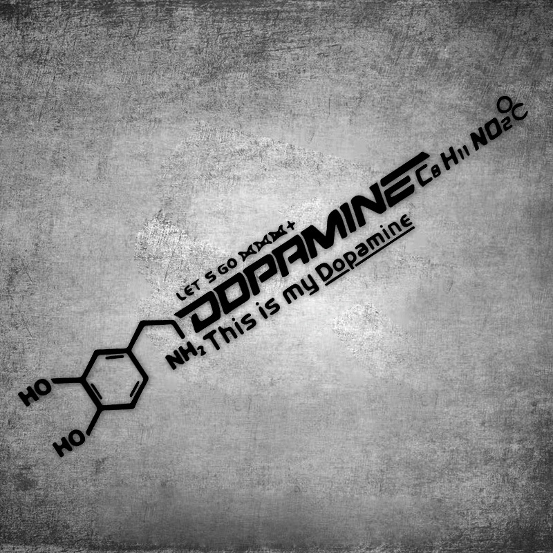 Home Decor Dopamine - 1 Stück mehrfarbiger Vinyl-Aufkleber mit Dopamin-Molekül,