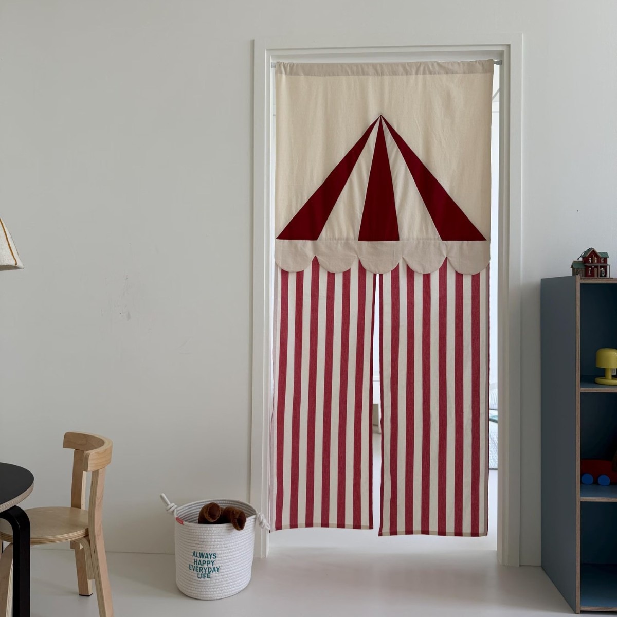 Home Decor Korea - Koreanischer Stil Zirkuszelt-Streifenvorhang Stoff Heimdekoration Trennvorhang