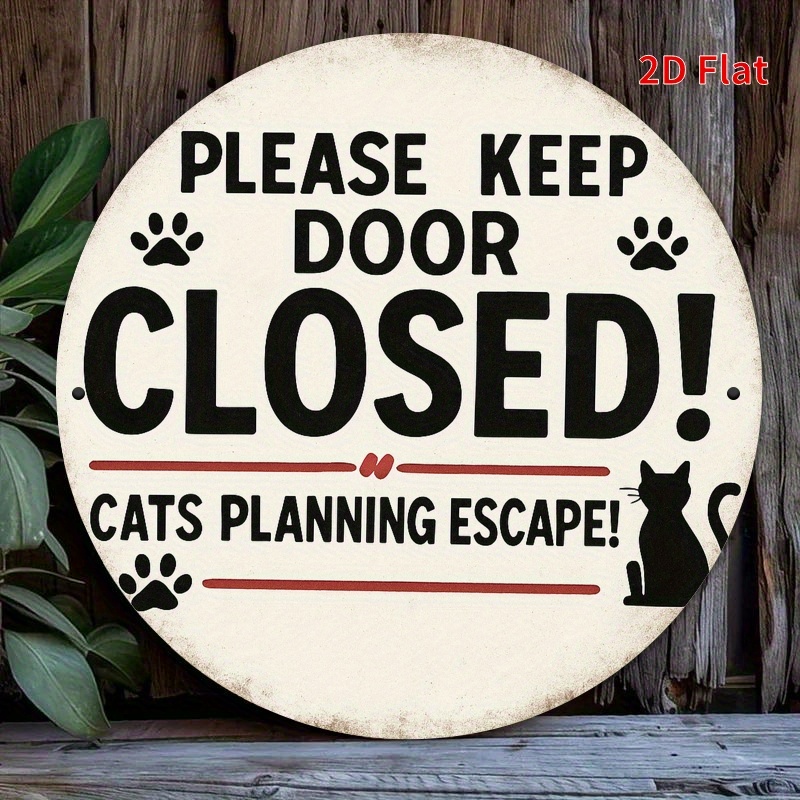 Home Decor Cat - Hochauflösendes Eisenbild mit Aufschrift „Bitte halten