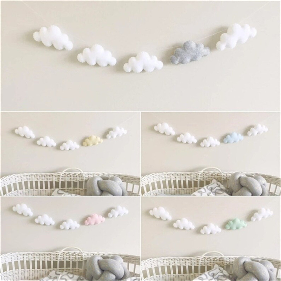 Home Decor Korea - Nordic Filz Wolke Girlanden String Wand