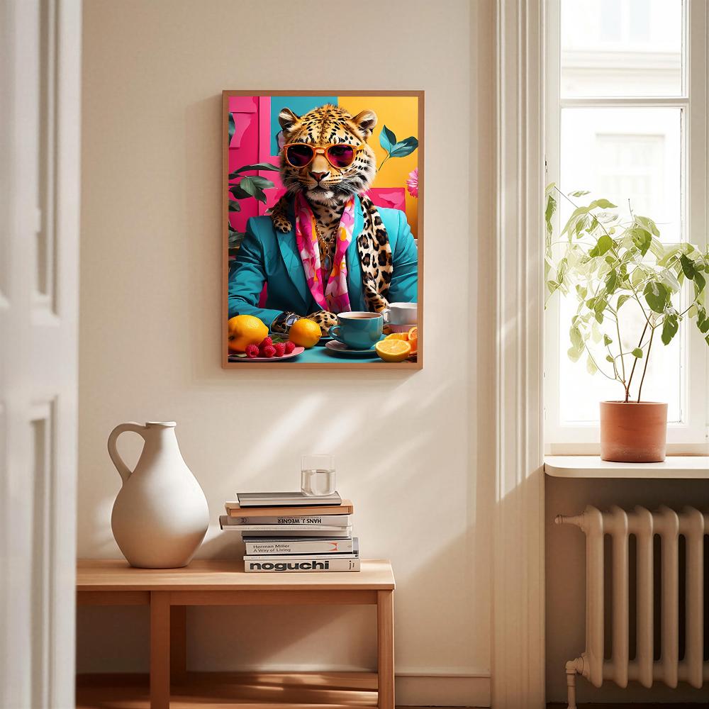 Leoparden-Kaffee HD-Wandkunst- – Home Decor Dopamine Bewertung und Preis