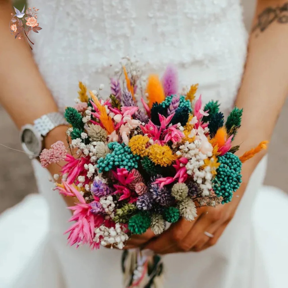 Bunte getrocknete Blumen, Hoch – Dried Flower Bouquet Bewertung und Preis