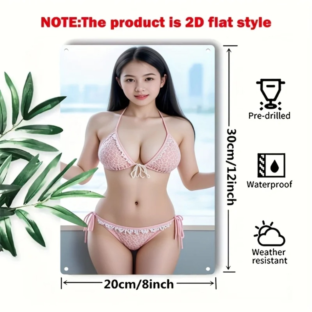 2D rosa Spitzen-Bikini-Metall- – Home Decor Korea Bewertung und Preis