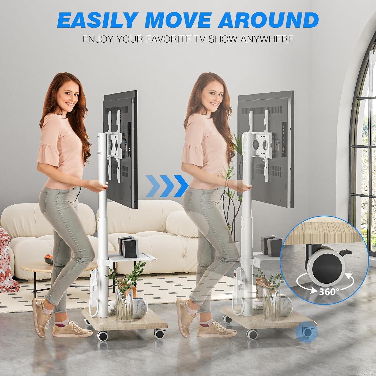 Eleganter Rollbarer TV-Ständer – Home Decor On Wheels Bewertung und Preis
