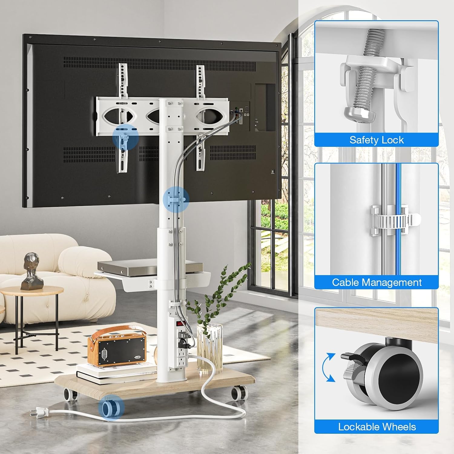Eleganter Rollbarer TV-Ständer – Home Decor On Wheels Bewertung und Preis