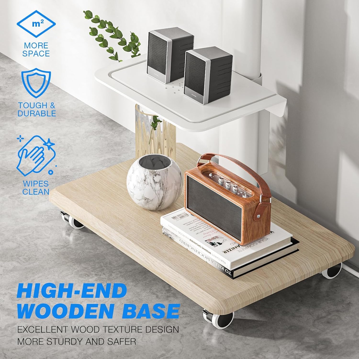 Eleganter Rollbarer TV-Ständer – Home Decor On Wheels Bewertung und Preis